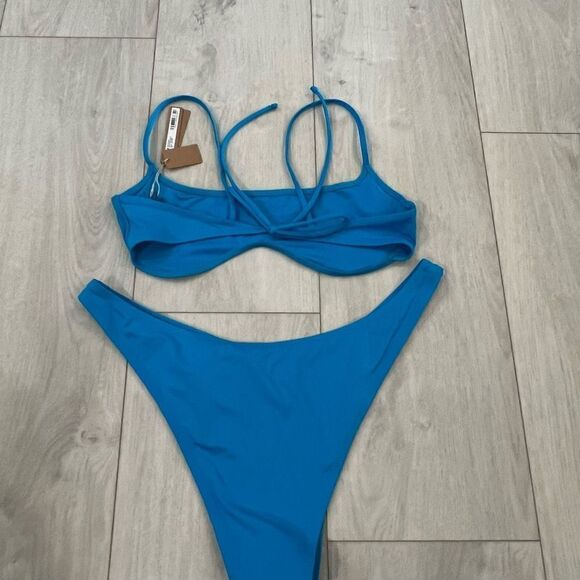 SKIMS Swim Micro Scoop Bikini Top& bottom - Turquoise size 2x